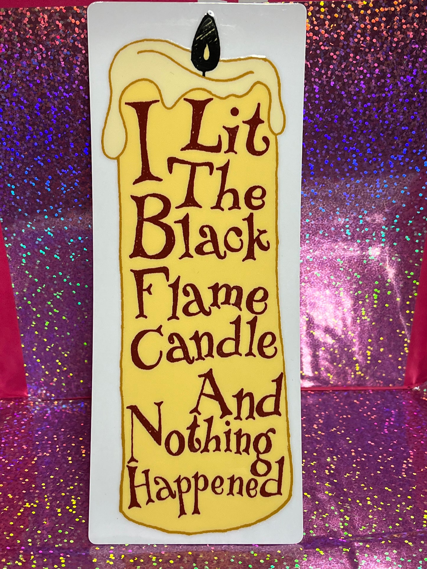 Black Flame Candle Transfer Sticker