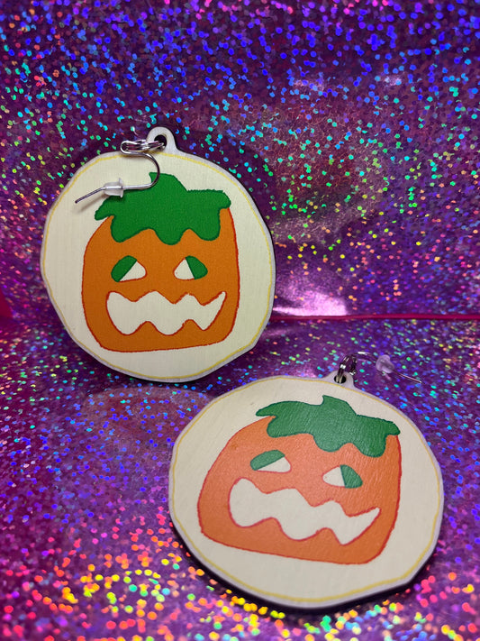 Pumpkin Halloween Cookie Earrings