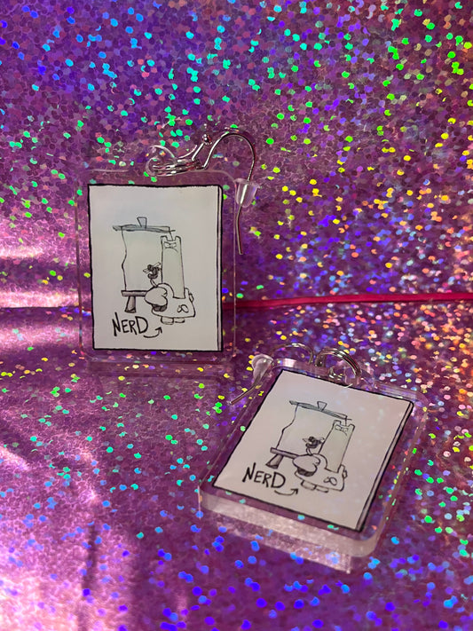 "I Drew You Drawing a Straw" Earrings