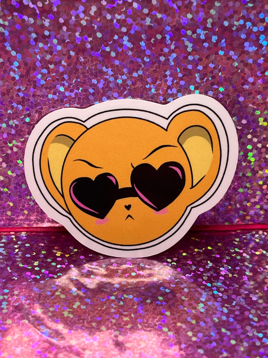 Kero Heart Sunglasses Sticker