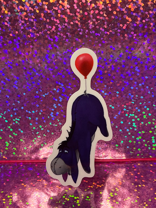 Eeyore Balloon Tail Clear Sticker