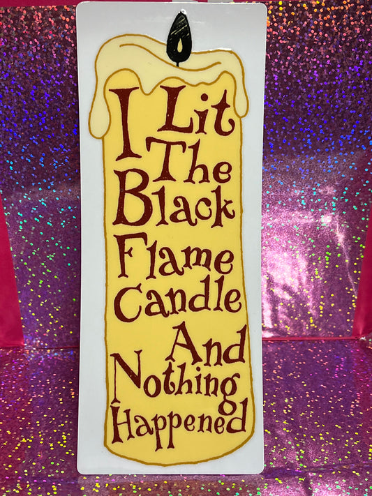 Black Flame Candle Transfer Sticker